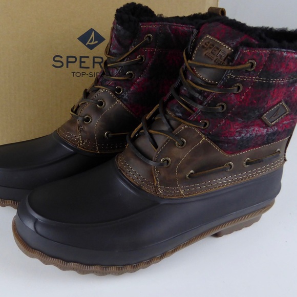 plaid sperry boots